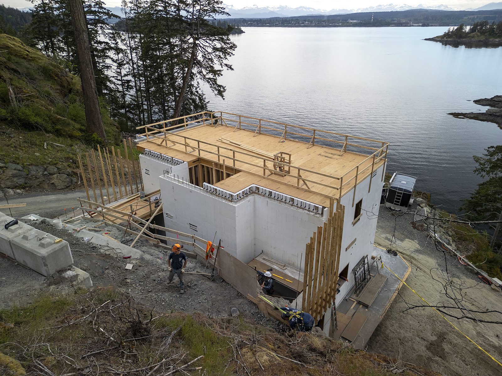 ICF construction overlooking Gowlland Harbour